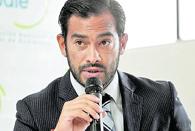 Carlos El Pescado Ruiz durante una actividad en Guatemala en 2015. Foto Prensa Libre (Hemeroteca PL)