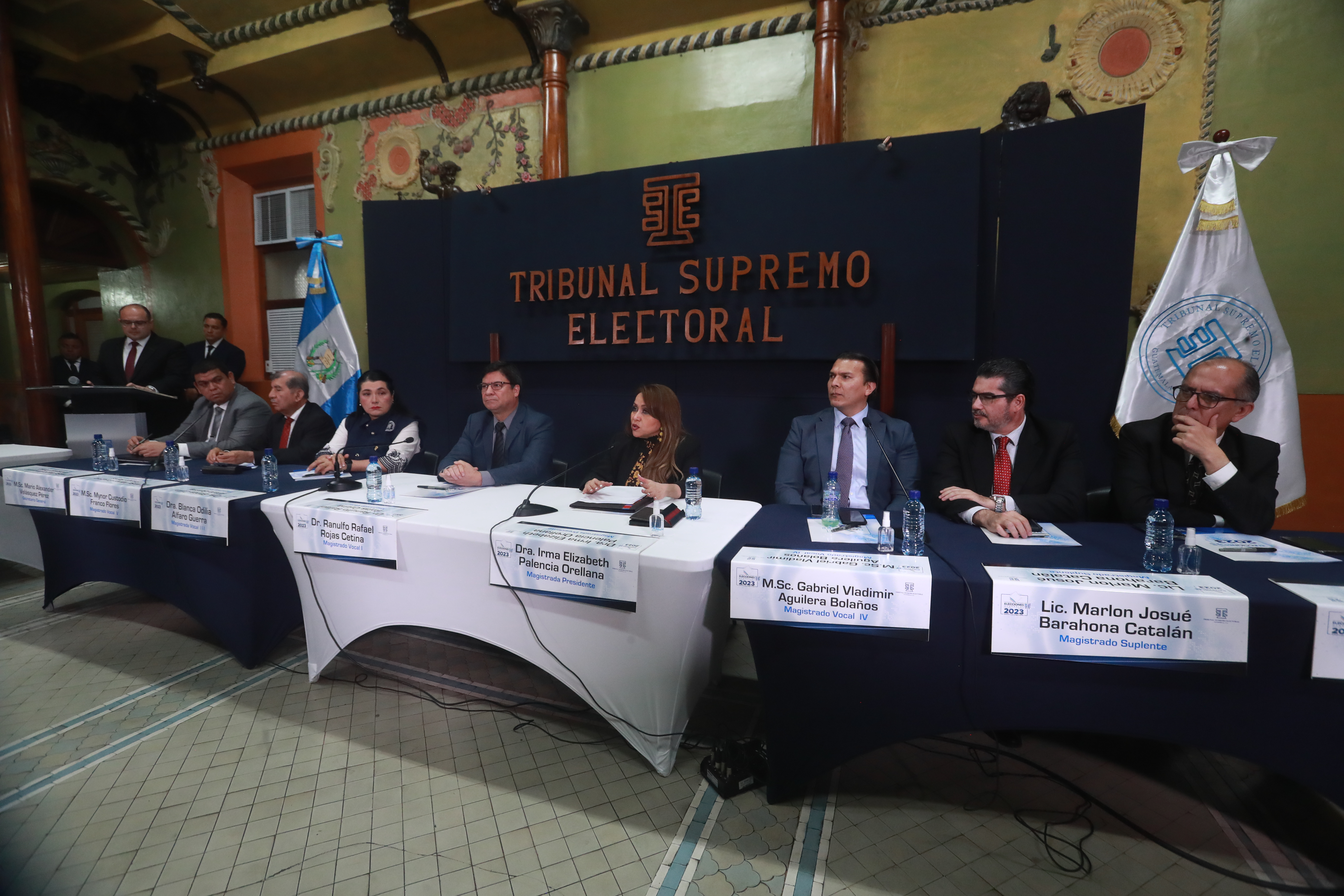Magistrados del TSE durante la oficialización de los resultados de las elecciones del pasado 20 de agosto de 2023. (Foto Prensa Libre: Juan Diego González).  