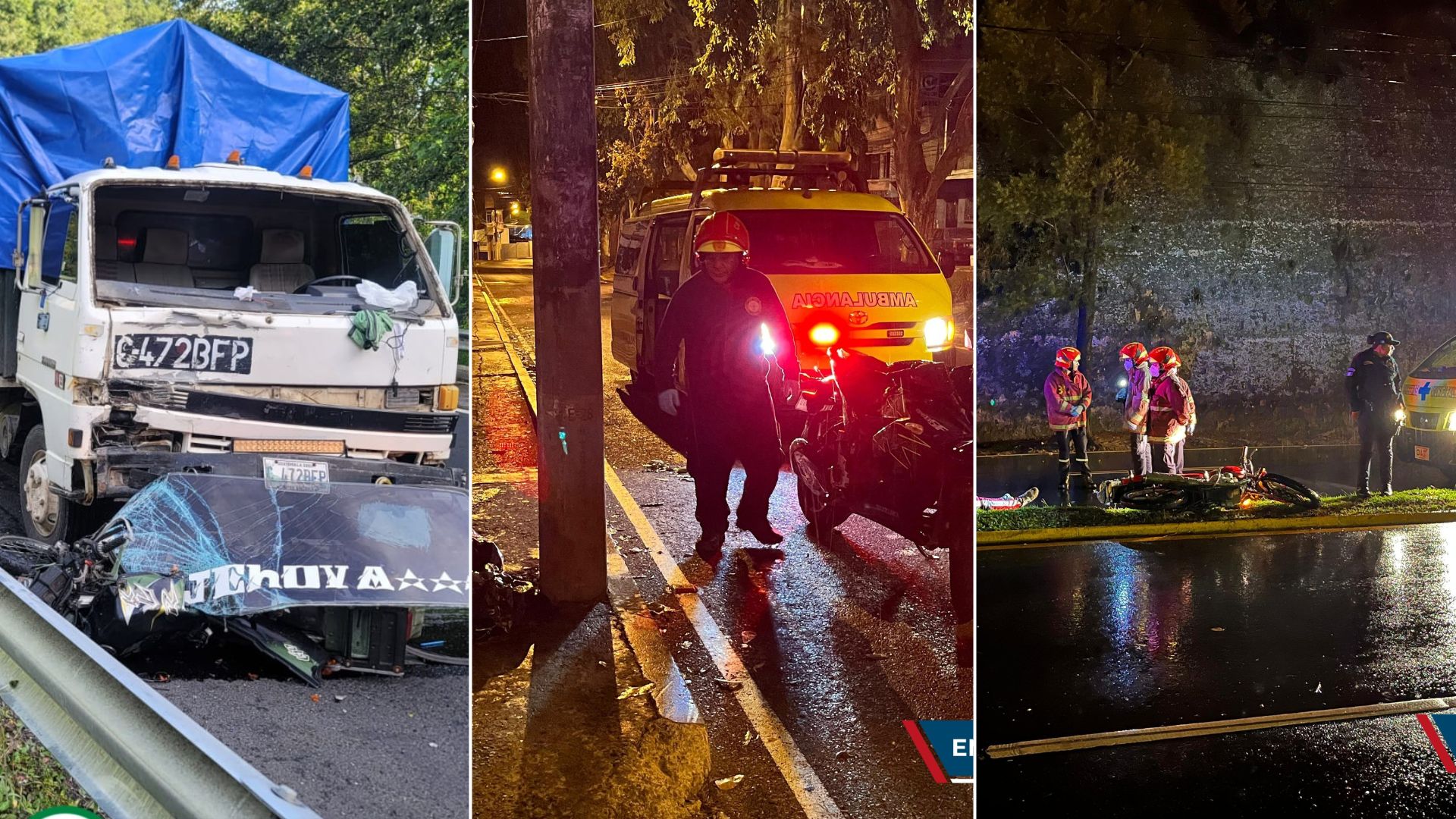 Cuatro motoristas mueren y se reportan al menos 20 accidentes de tránsito en las últimas horas