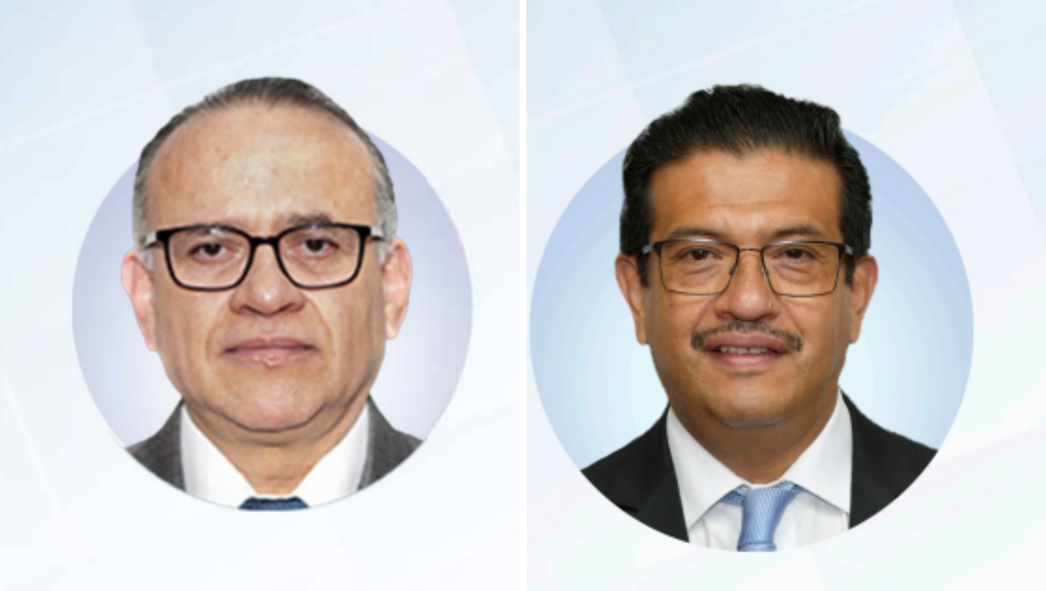 Vinicio Cáceres Dávila (izquierda) asumió recientemente la gerencia general, y Willian Ariel Cano Hernández, la gerencia financiera del Banguat. (Foto Prensa Libre: Cortesía)   