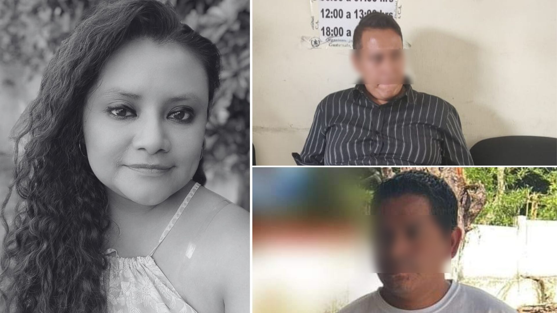 Dos hombres son sospechosos del crimen contra la maestra Fabiola Marisol García Lux, en Antigua Guatemala.  (Foto Prensa Libre: Facebook/Policía Nacional Civil)