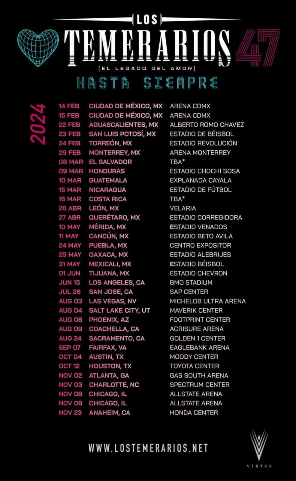 temerarios tour 2024 paraguay