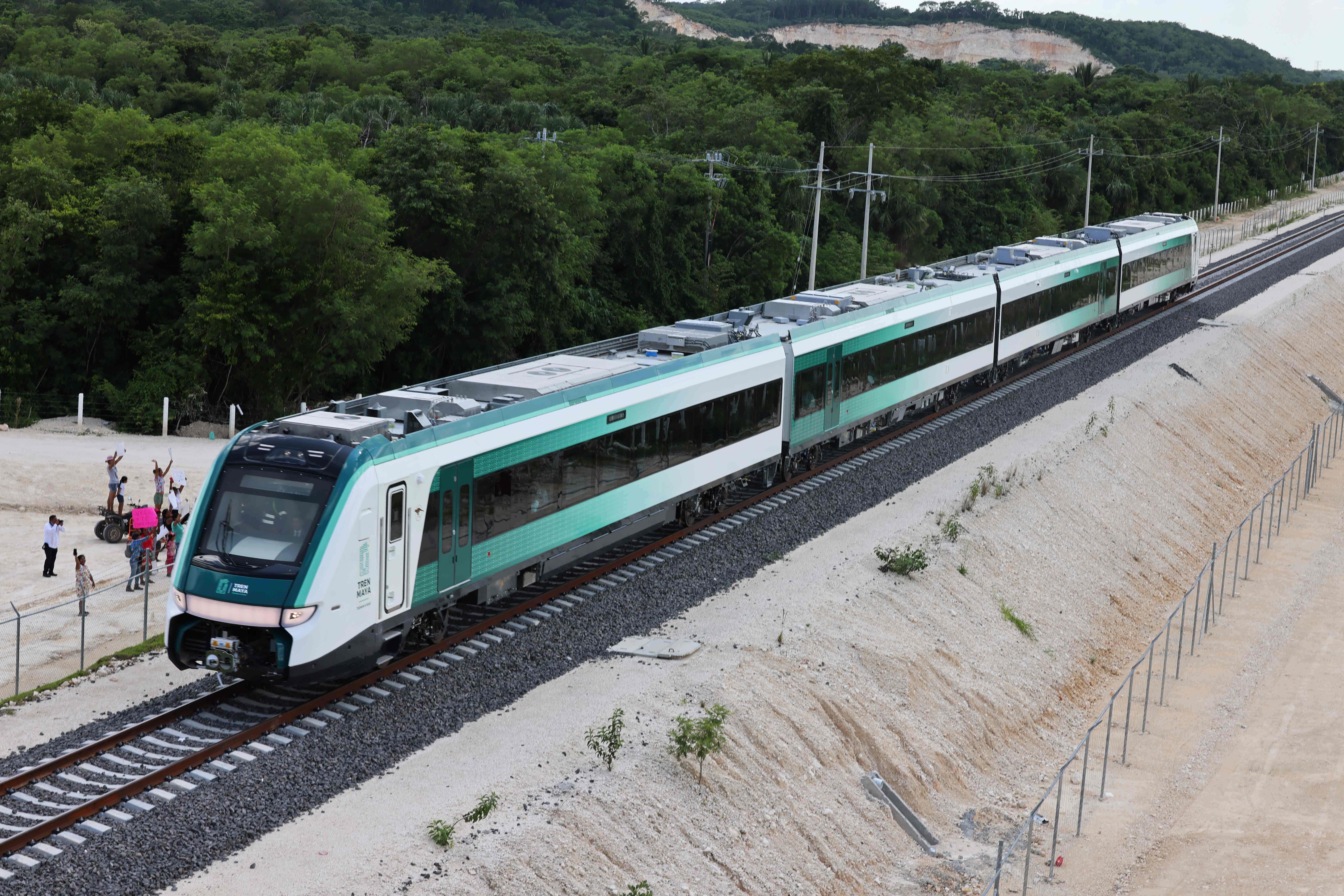 El Tren Maya busca ser inaugurado por las autoridades mexicanas en diciembre próximo. Fotografía: AFP.