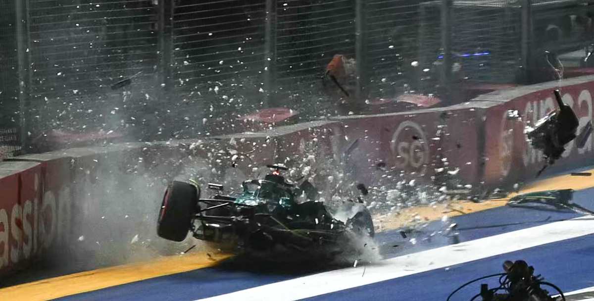 Videos: el impactante accidente del piloto Lance Stroll en el GP de Singapur