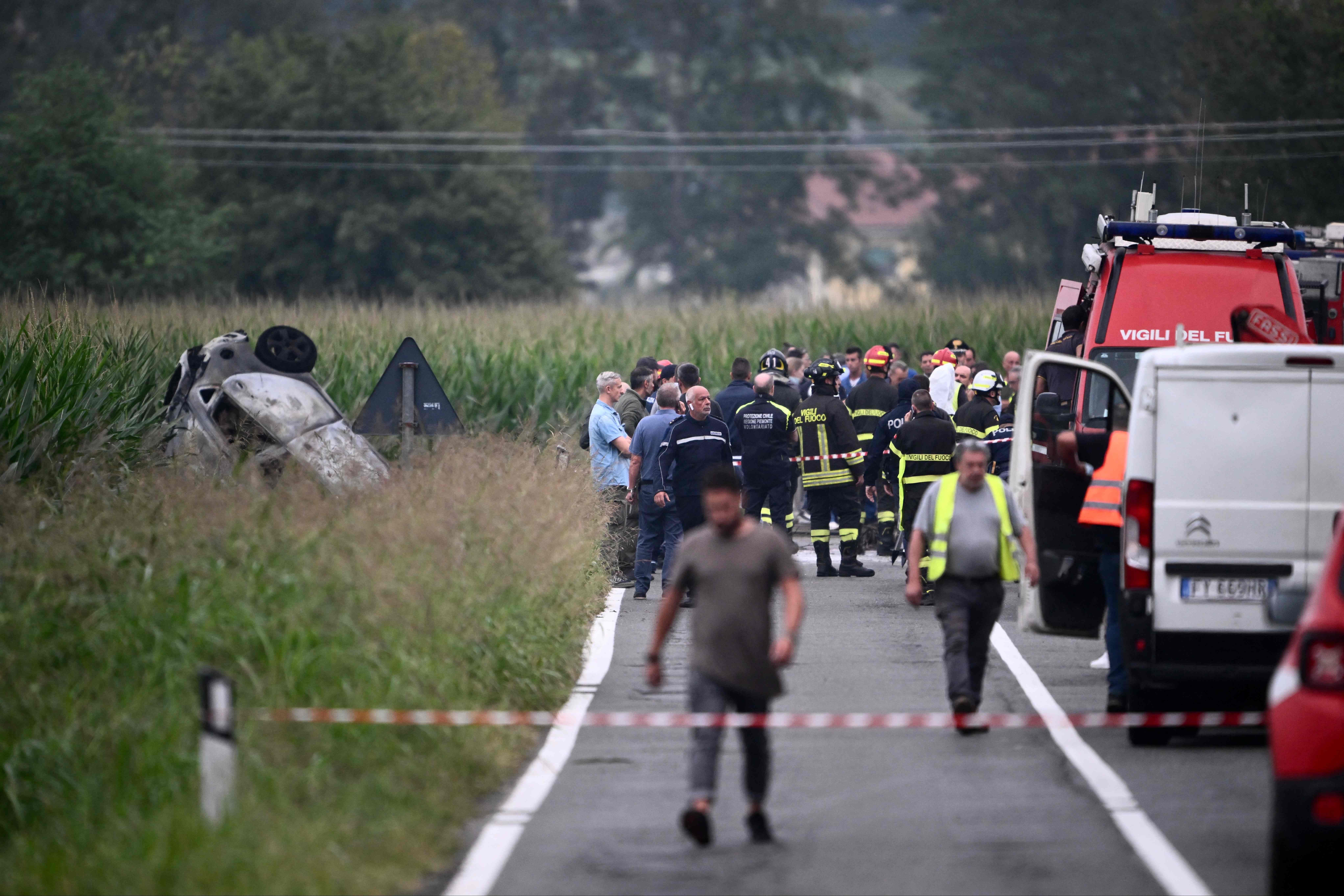 El accidente ocurrió cerca del Aeropuerto Sandro Pertini de Turín, en Italia. (Foto Prensa Libre: AFP)