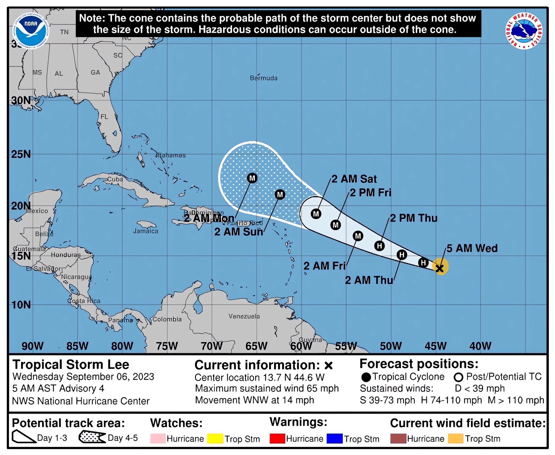 Lee se convierte en huracán en el centro del Atlántico rumbo a las Antillas Menores