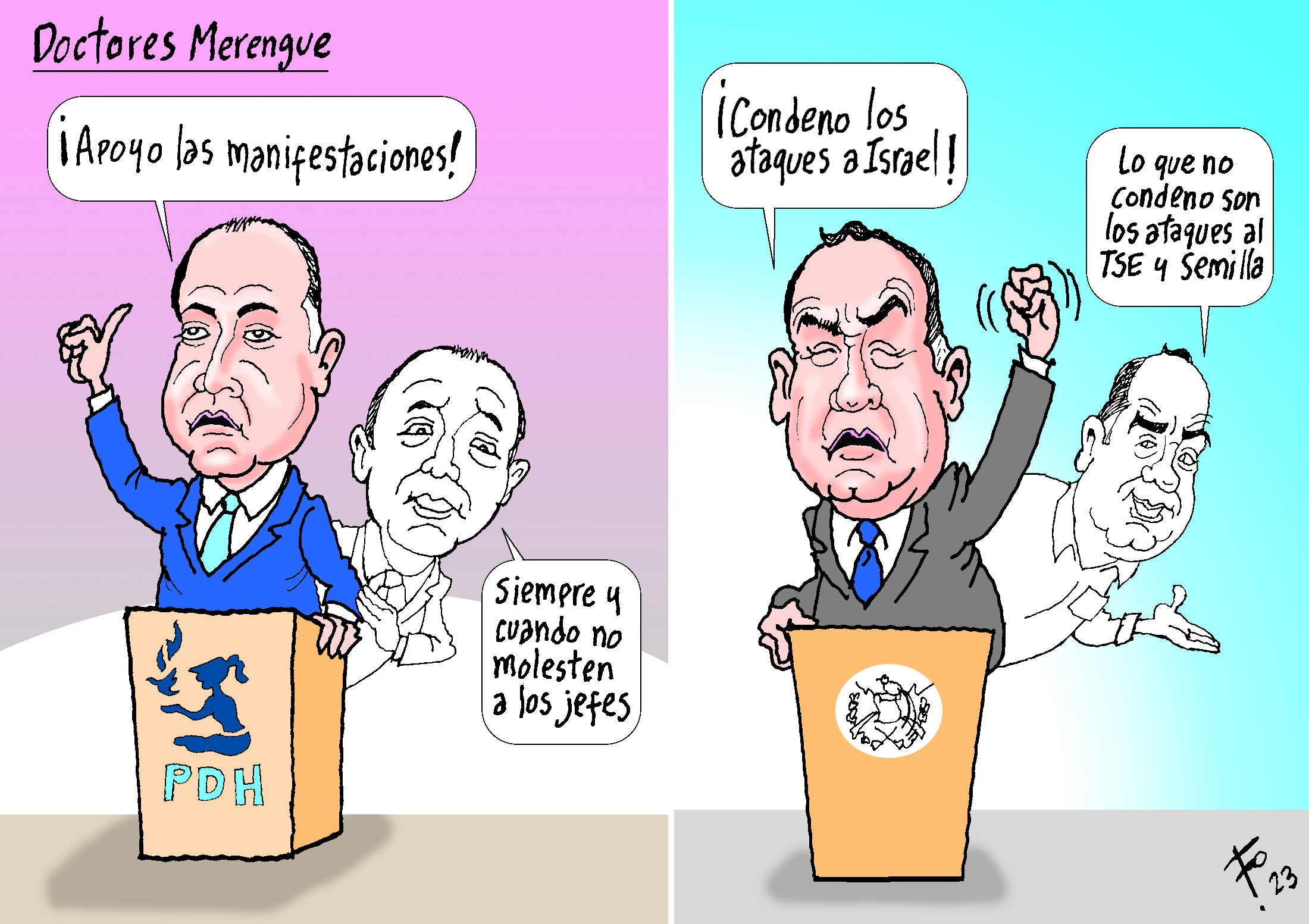 Personajes: Alejandro Córdova y Alejandro Giammattei.