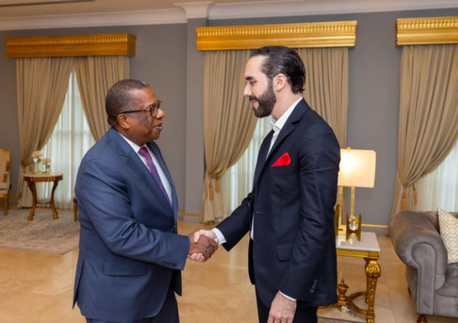 Brian Nichols visita al presidente de El Salvador, Nayib Bukele