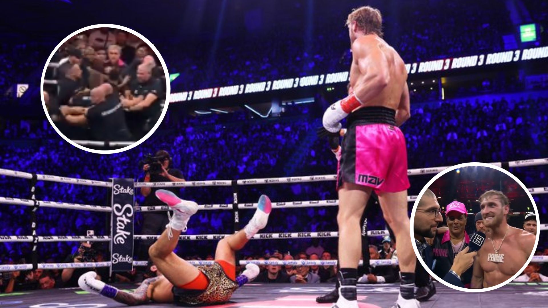 La sensación de redes sociales, Logan Paul, momentos antes de ganar su duelo ante Dillon Danis en Inglaterra. (Foto Prensa Libre: Fanáticos del MMA)