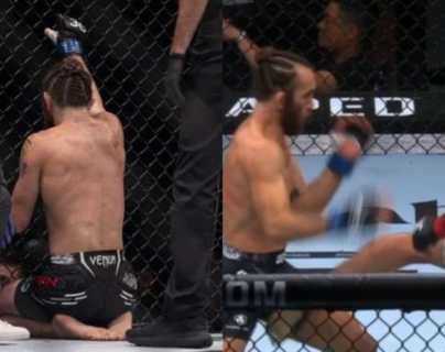 VIDEO | Esta patada en la zona baja causó la suspensión de la UFC 294 entre Victor Henry y Javid Basharat