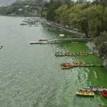 El Lago de Amatitlán se ve afectado por la contaminación. (Foto Prensa Libre: Hemeroteca PL) 

