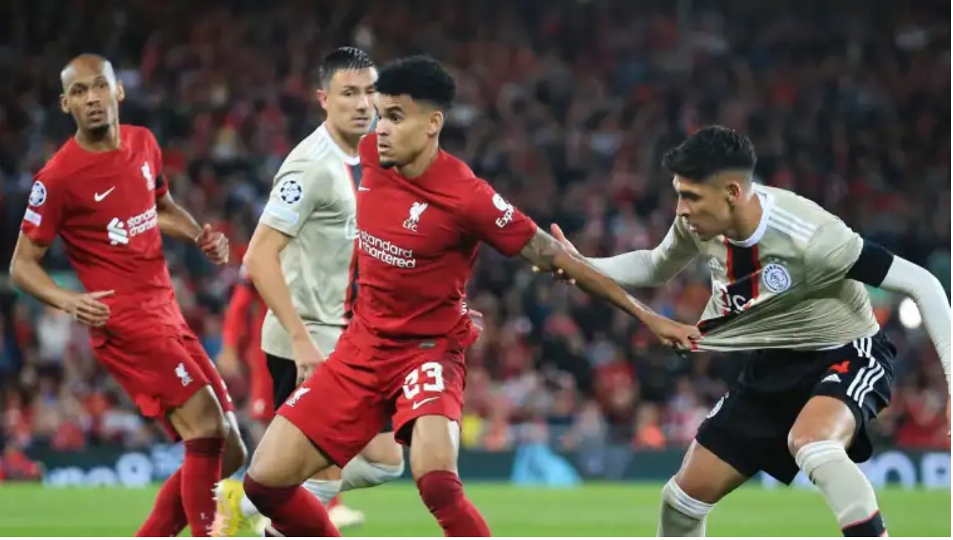 Luis Díaz, jugador del Liverpool. (Foto Prensa Libre: AFP)