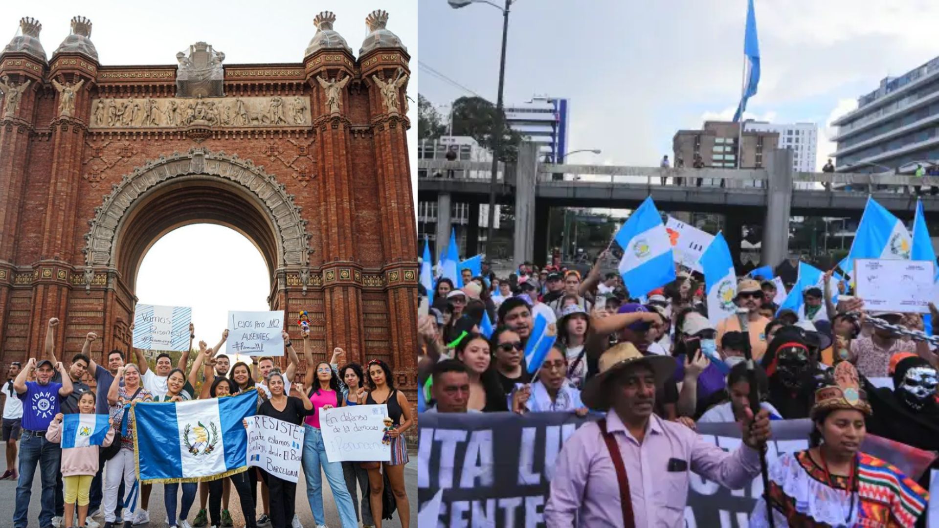 Guatemaltecos en Barcelona se unen a las protestas que se llevan a cabo en Guatemala