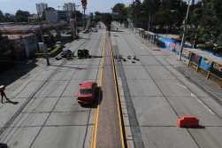 El únjco punto bloqueado en la ciudad se ubica en la avenida Petapa, a esta hora de la mañana. (Foto Prensa Libre: Elmer Vargas)