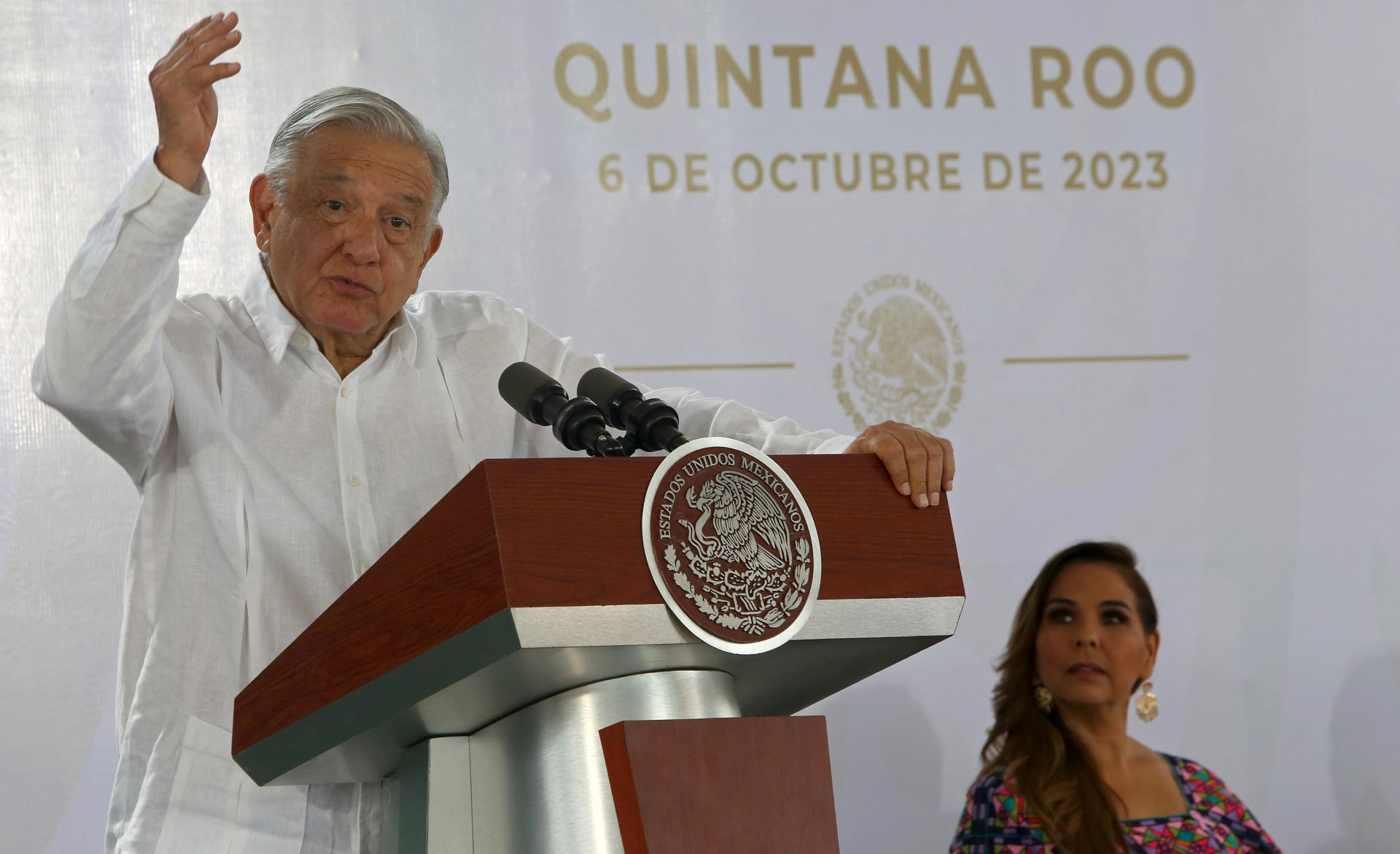 López Obrador durante una rueda de prensa