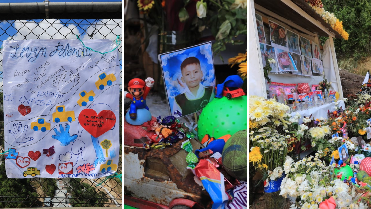 Amigos y familiares rindieron homenaje a los niños desaparecidos en la tragedia bajo el puente El Naranjo. (Fotos Prensa Libre: Elmer Vargas)