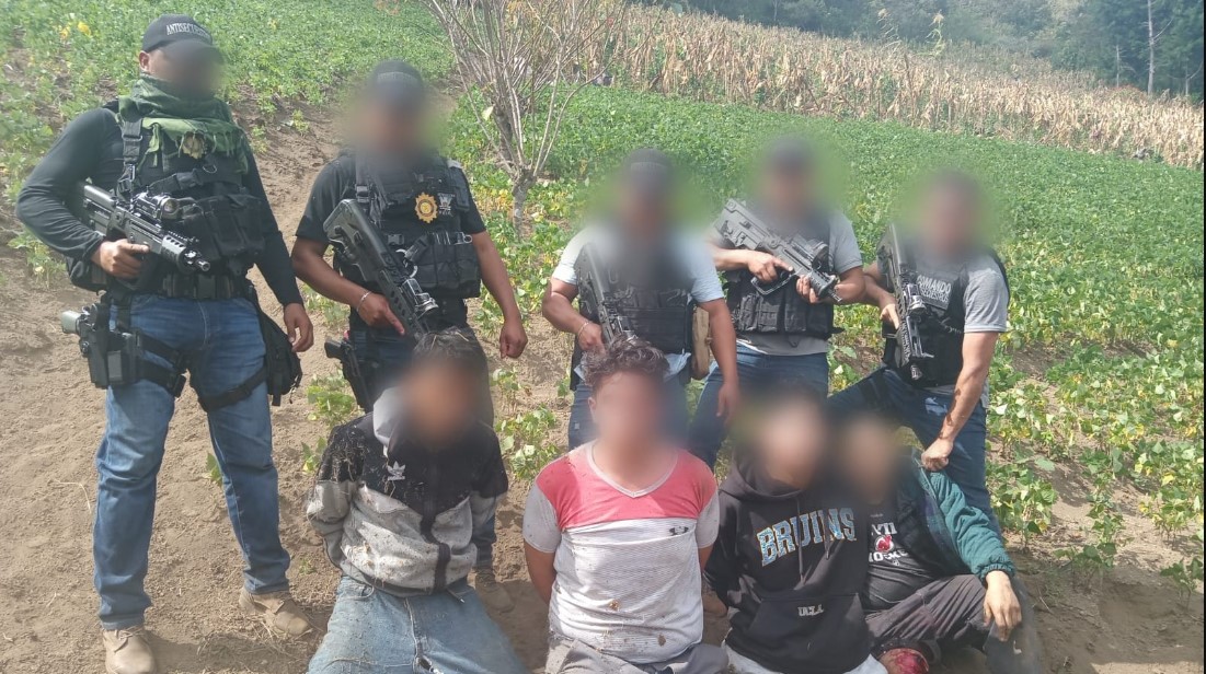 Cuatro presuntos plagiarios fueron capturados en operativo del Comando Antisecuestros. (Foto: PNC)