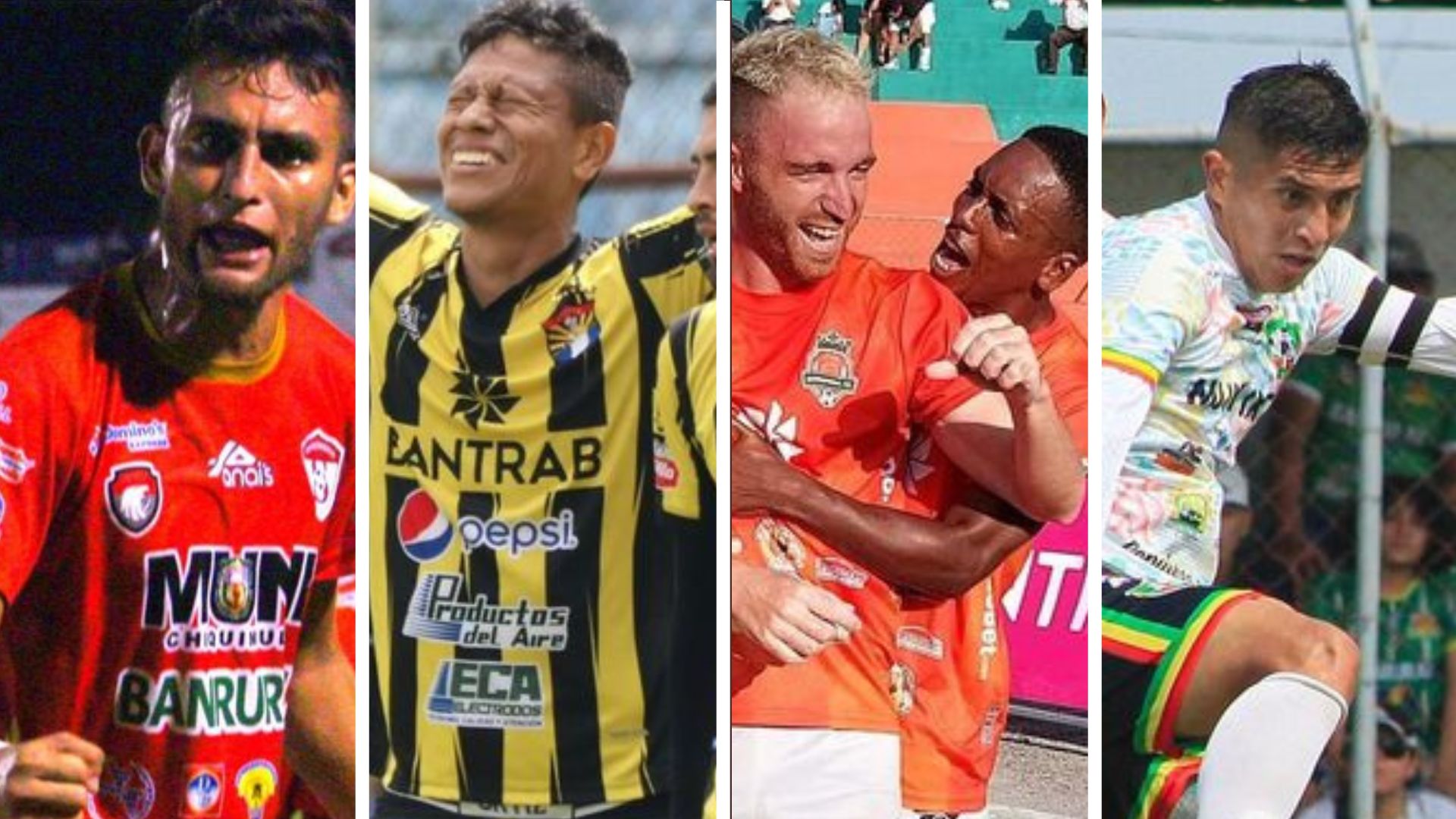 Los rostros de los cuatro clasificados a cuartos de final en la Primera División. (Foto Prensa Libre: LaLigaPrimeraDivisionGT)