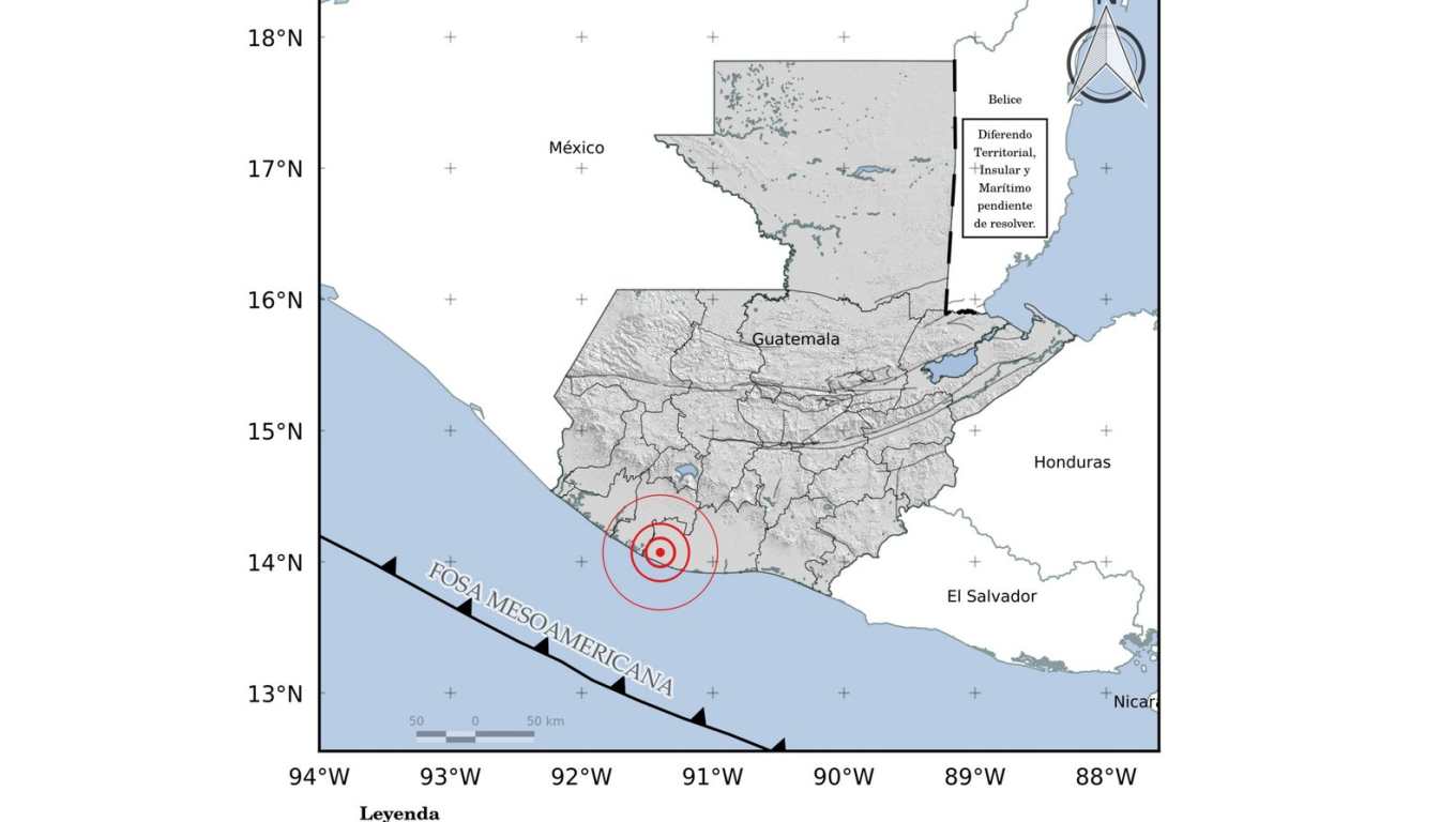 Un temblor de magnitud 5.1 y con epicentro en Escuintla se registró este 5 de noviembre. (Foto Prensa Libre: Insivumeh)