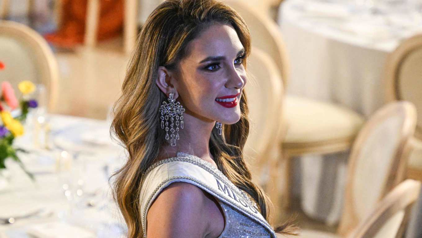 Michelle Cohn durante el concurso Miss Universo 2023 en El Salvador. (Foto Prensa Libre: AFP)