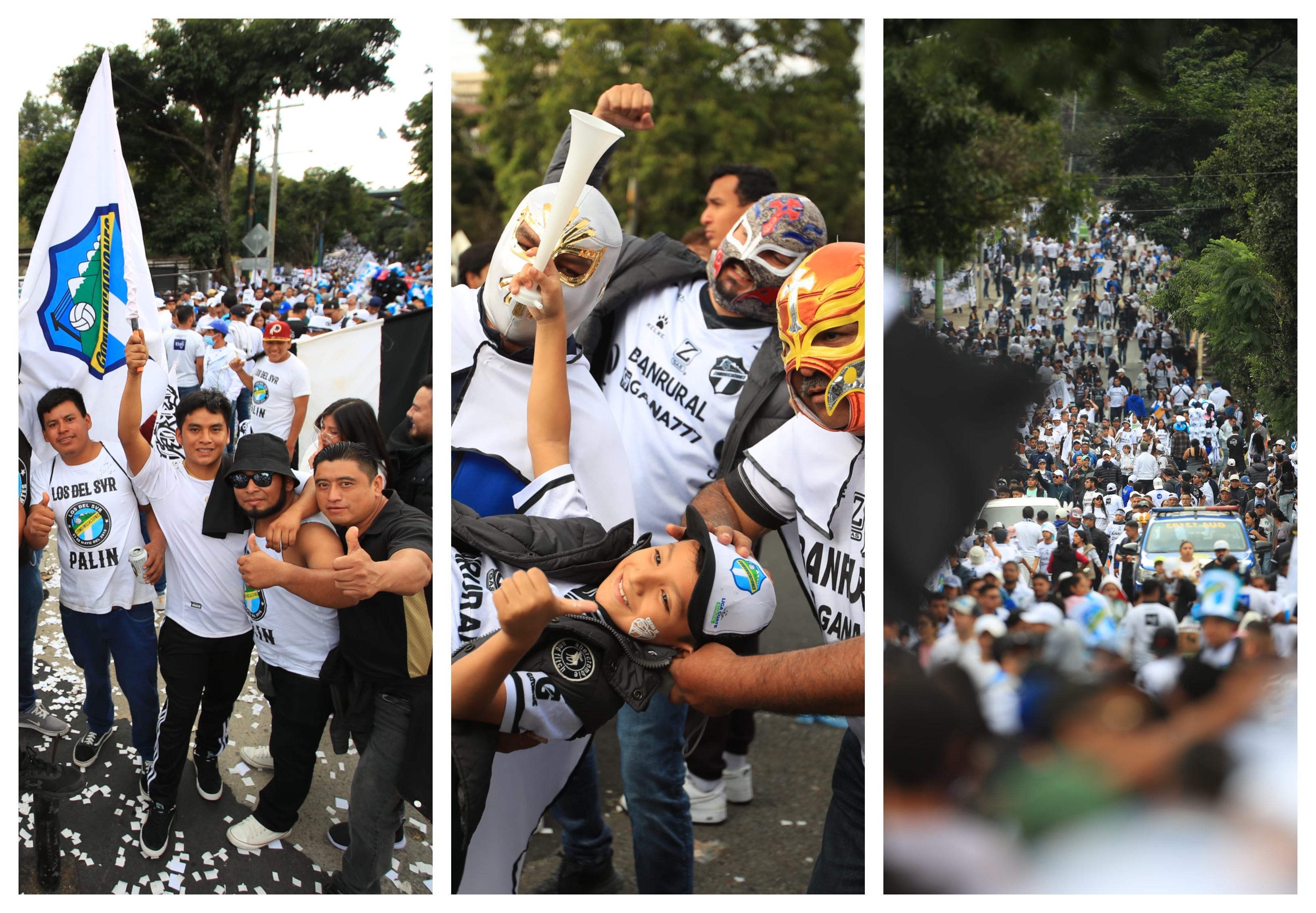 Seguidores de Comunicaciones están listos para vivir la fiesta de la final del Apertura 2023. (Foto Carlos Hernández).