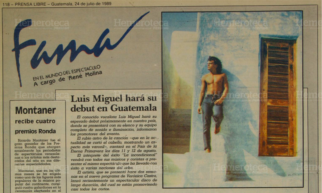 Primer concierto de Luis Miguel en Guatemala