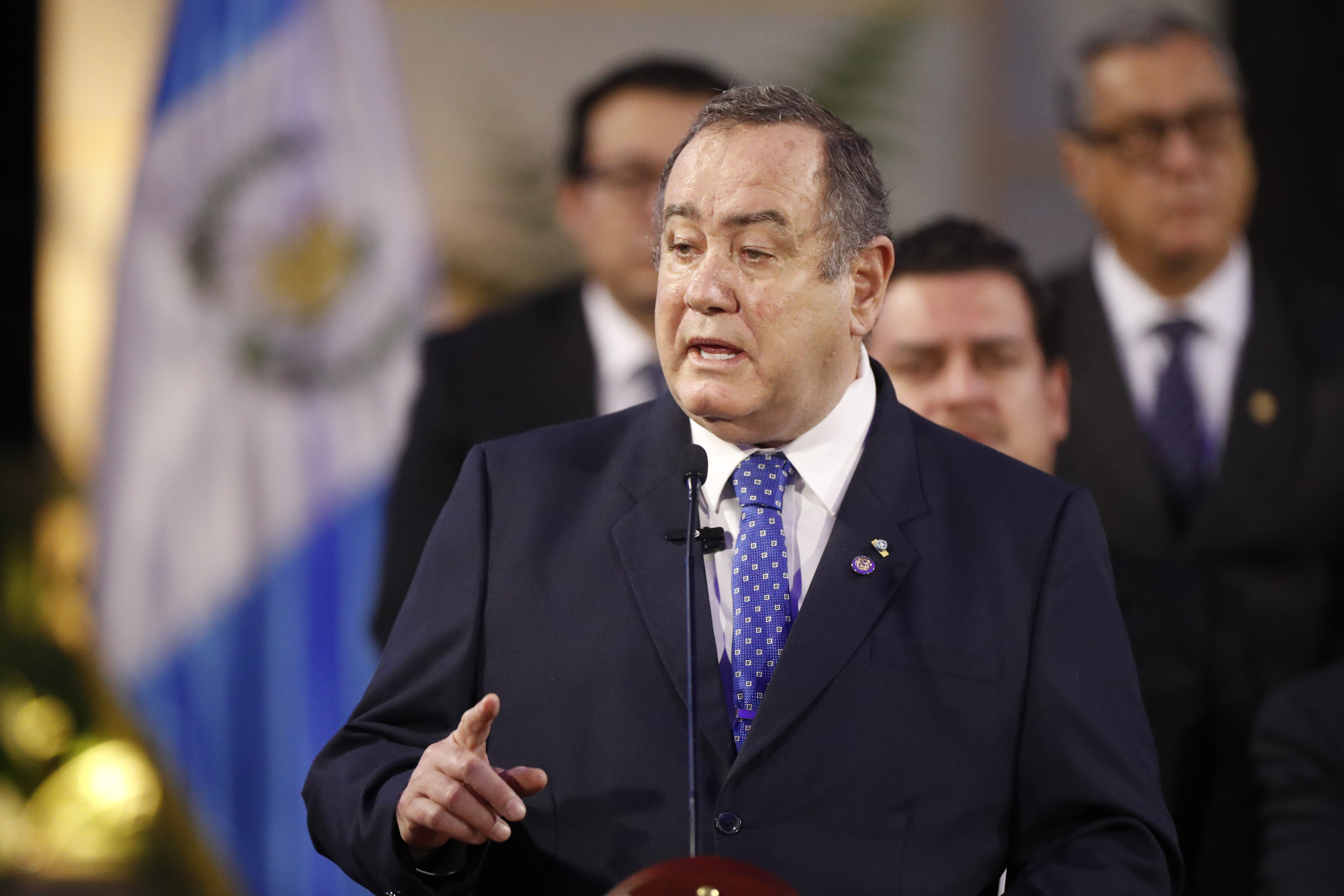 El expresidente Alejandro Giammattei entregó el cargo el pasado 14 de enero de 2024. (Foto Prensa Libre: EFE)