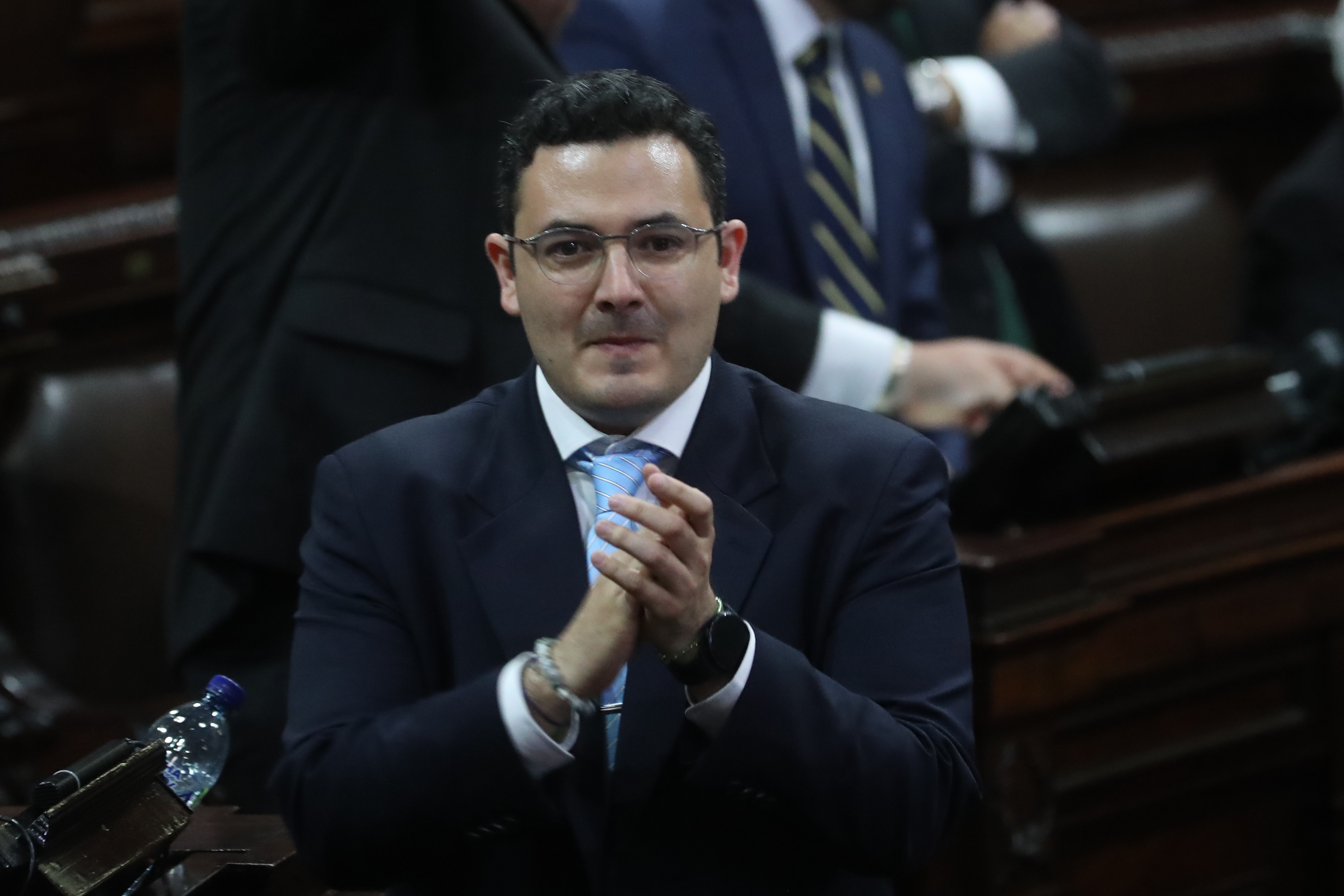 El diputado Samuel Pérez, espera concluir con el análisis para la ley de competencia en abril. Fotografía: Prensa Libre. 