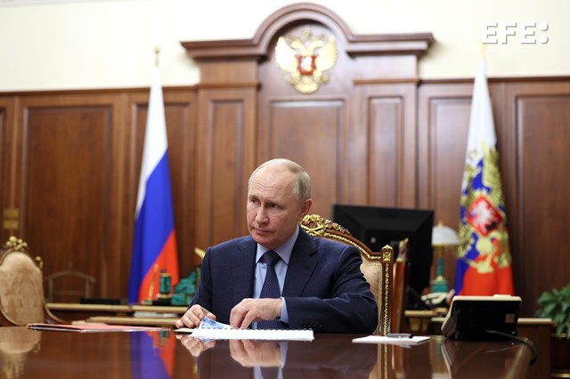 Vladimir Putin busca un quinto periodo como presidente de Rusia. (Foto Prensa Libre: EFE)
