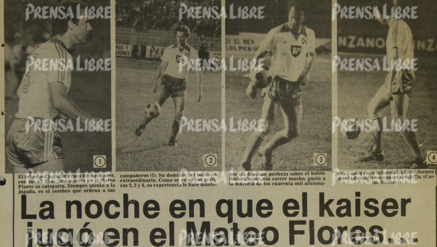 Fotografías de Franz Beckenbauer en la edición de Prensa Libre del 21 de junio de 1981. Foto Prensa Libre (Hemeroteca PL)