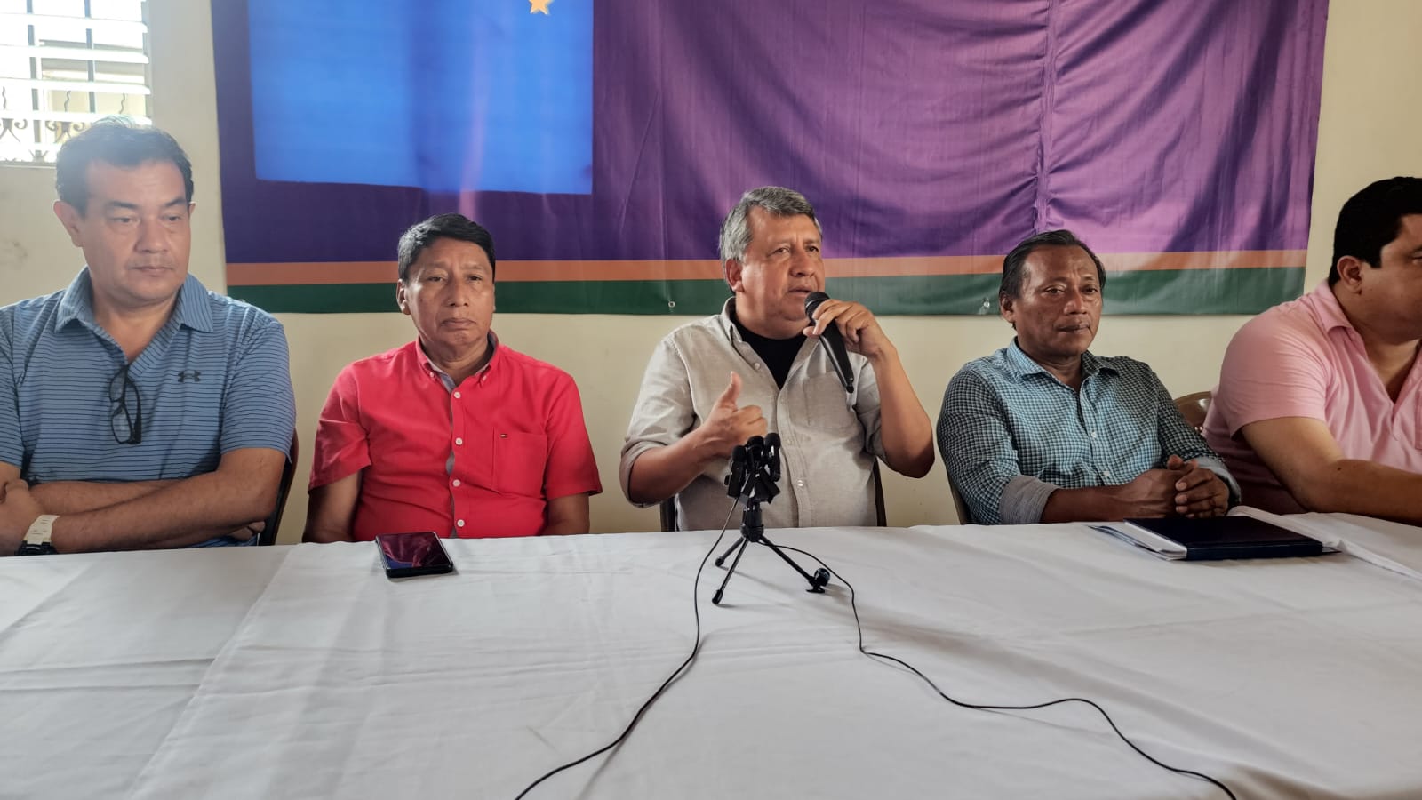 Autoridades ediles de Mazatenango informan sobre la suspensión del Carnaval 2024. (Foto Prensa Libre: Marvin Túnchez) 