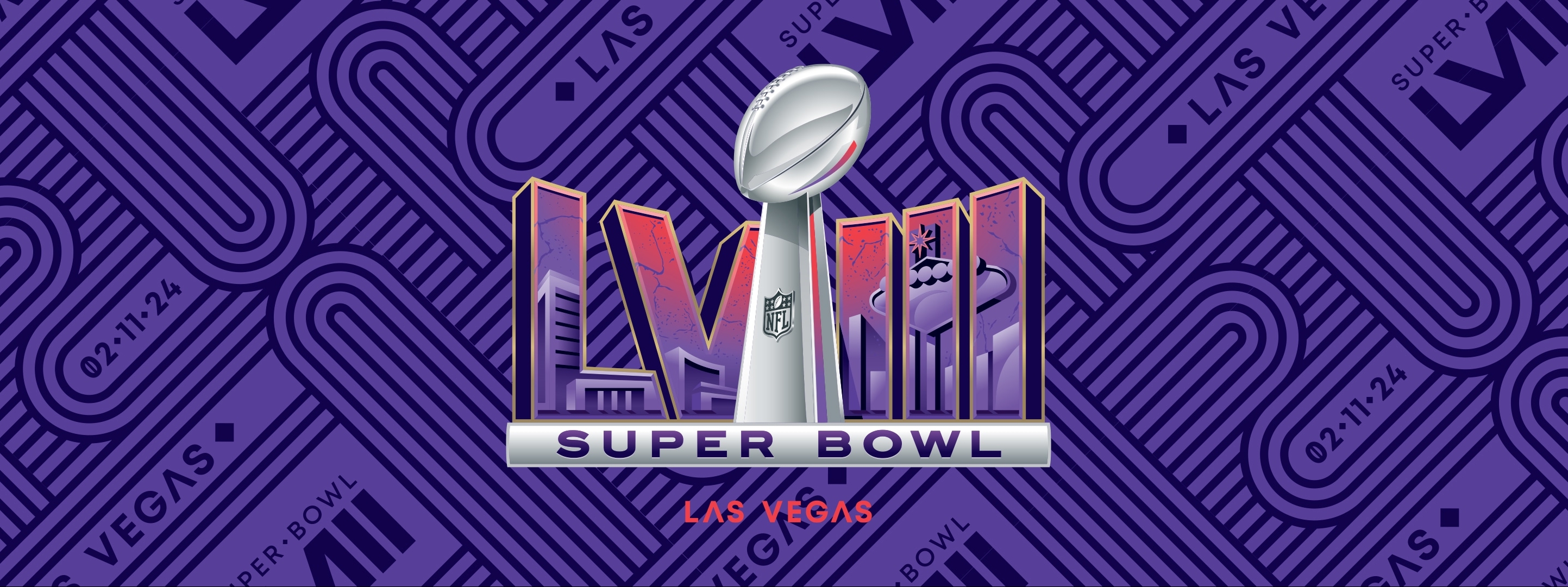 Esta es la imagen del logo para la edición del Super Bowl de este año que dio origen a las teorías de conspiración. (Foto Prensa Libre: NFL)