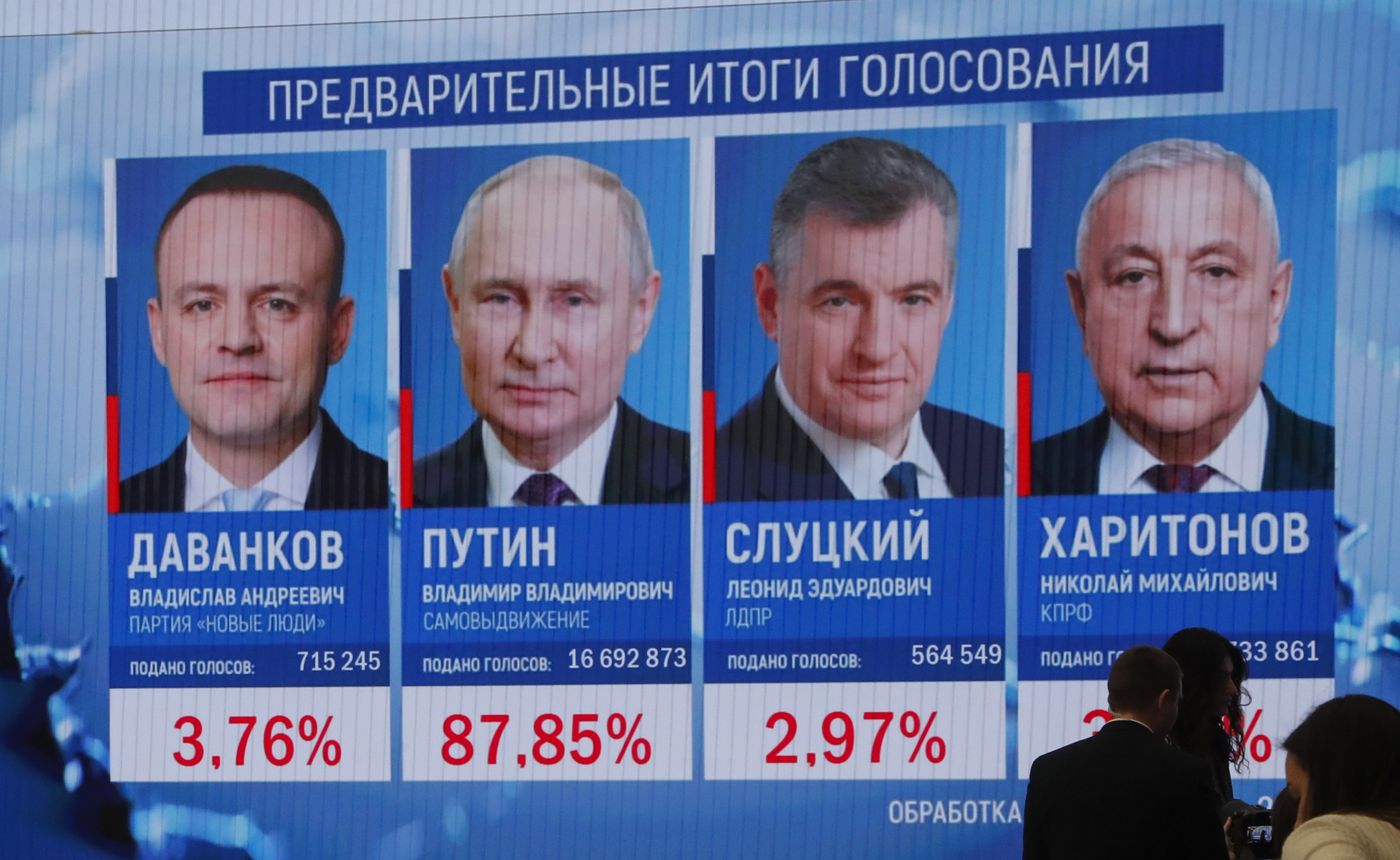 Putin sería el ganador de las elecciones rusas, según los resultados preliminares presentados. (Foto Prensa Libre: EFE/EPA/MAXIM SHIPENKOV)