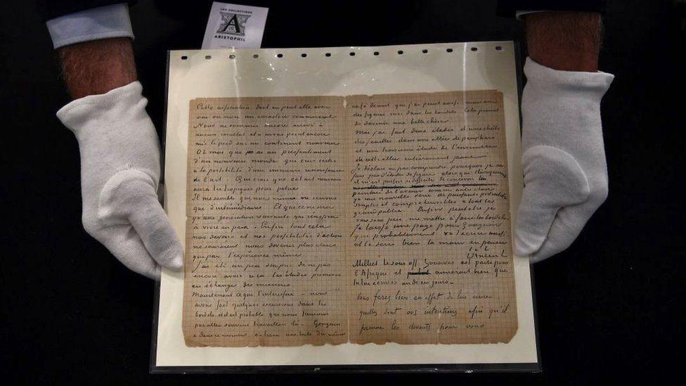 Una de las cartas que dejó Van Gogh.