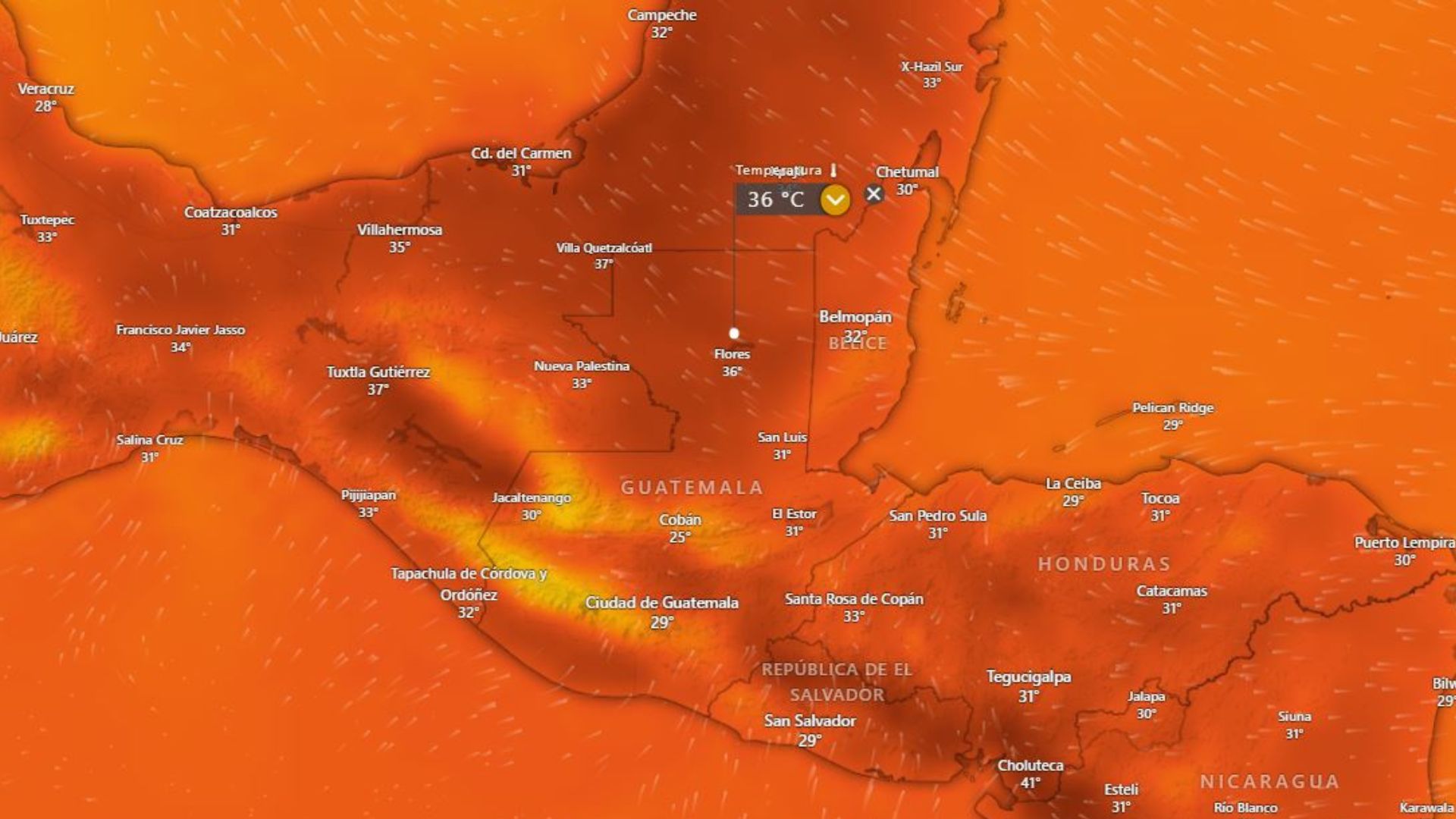 mapa calor en guatemala