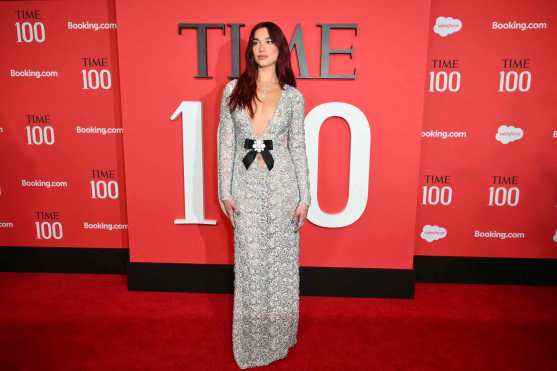 English singer-songwriter Dua Lipa attends the TIME100 Next Gala in New York City, on April 25, 2024. TIMEs annual TIME100 Next list recognizes 100 individuals who are defining the next generation of leadership  Artists, Phenoms, Leaders, Advocates and Innovators  poised to make the climb and in doing so, make history. (Photo by ANGELA WEISS / AFP)
