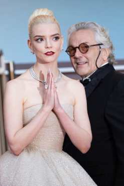Cannes (France), 15/05/2024.- Australian director George Miller (R) and actor Anya Taylor-Joy attend the premiere of 'Furiosa: A Mad Max Saga' during the 77th annual Cannes Film Festival, in Cannes, France, 15 May 2024. The movie is presented out of competition of the festival which runs from 14 to 25 May 2024. (Cine, Francia) EFE/EPA/ANDRE PAIN