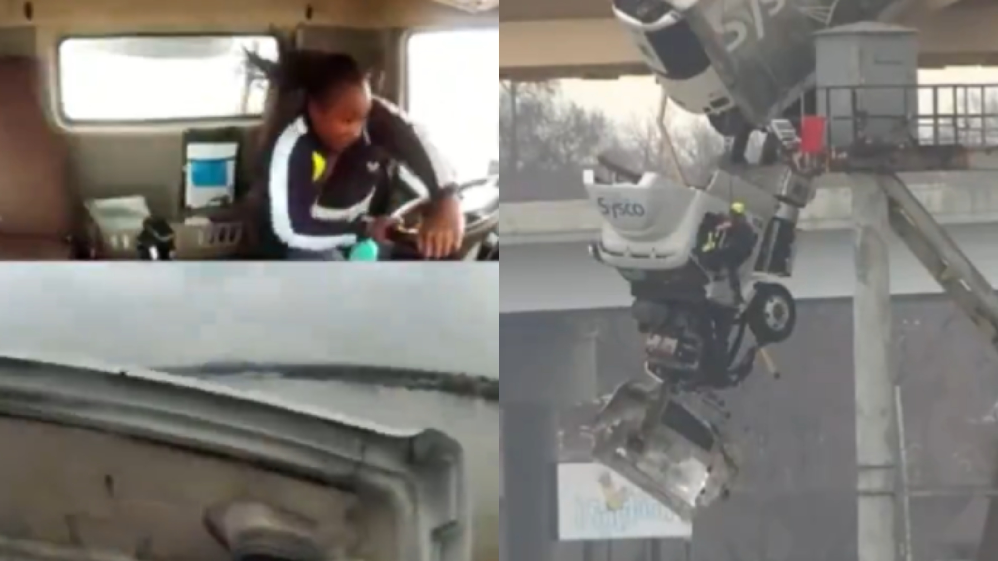 Video: camión queda colgado de un puente de EE.UU. tras dramático accidente