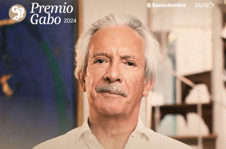 Jose Rubén Zamora es reconocido con el Premio Gabo 2024 (Foto Prensa Libre: Fundaicón Gabo)