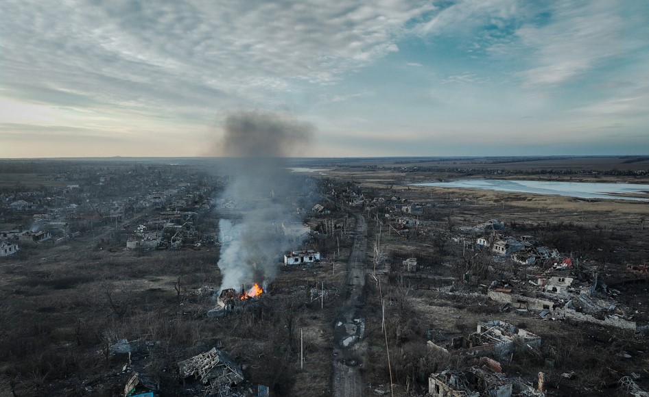 Un pueblo devastado a las afueras de Donetsk, en el este de Ucrania. (Foto Prensa Libre: Tyler Hicks/The New York Times)