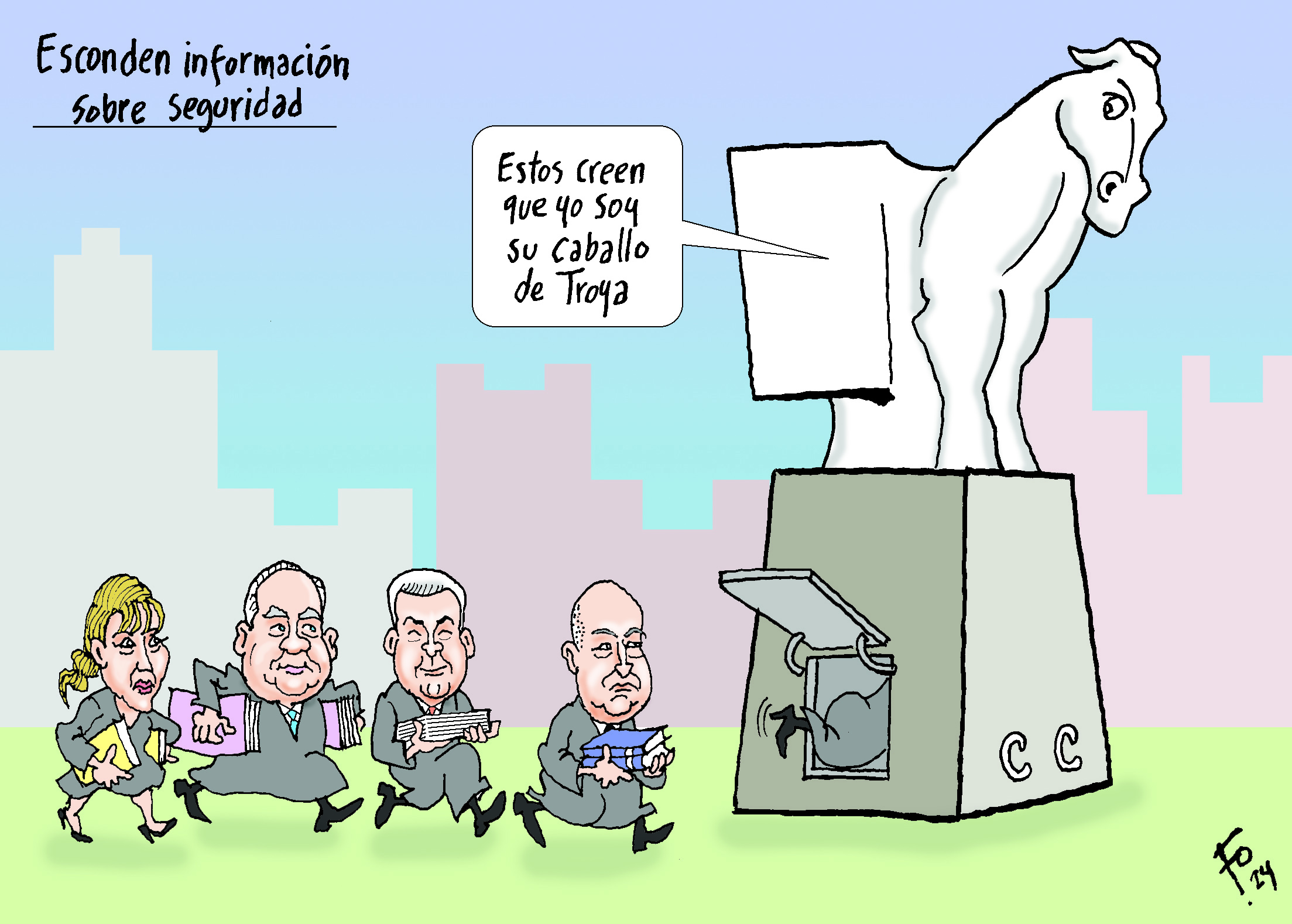 Personajes: Dina Ochoa, Roberto Molina, Héctor Pérez y Nester Vásquez.