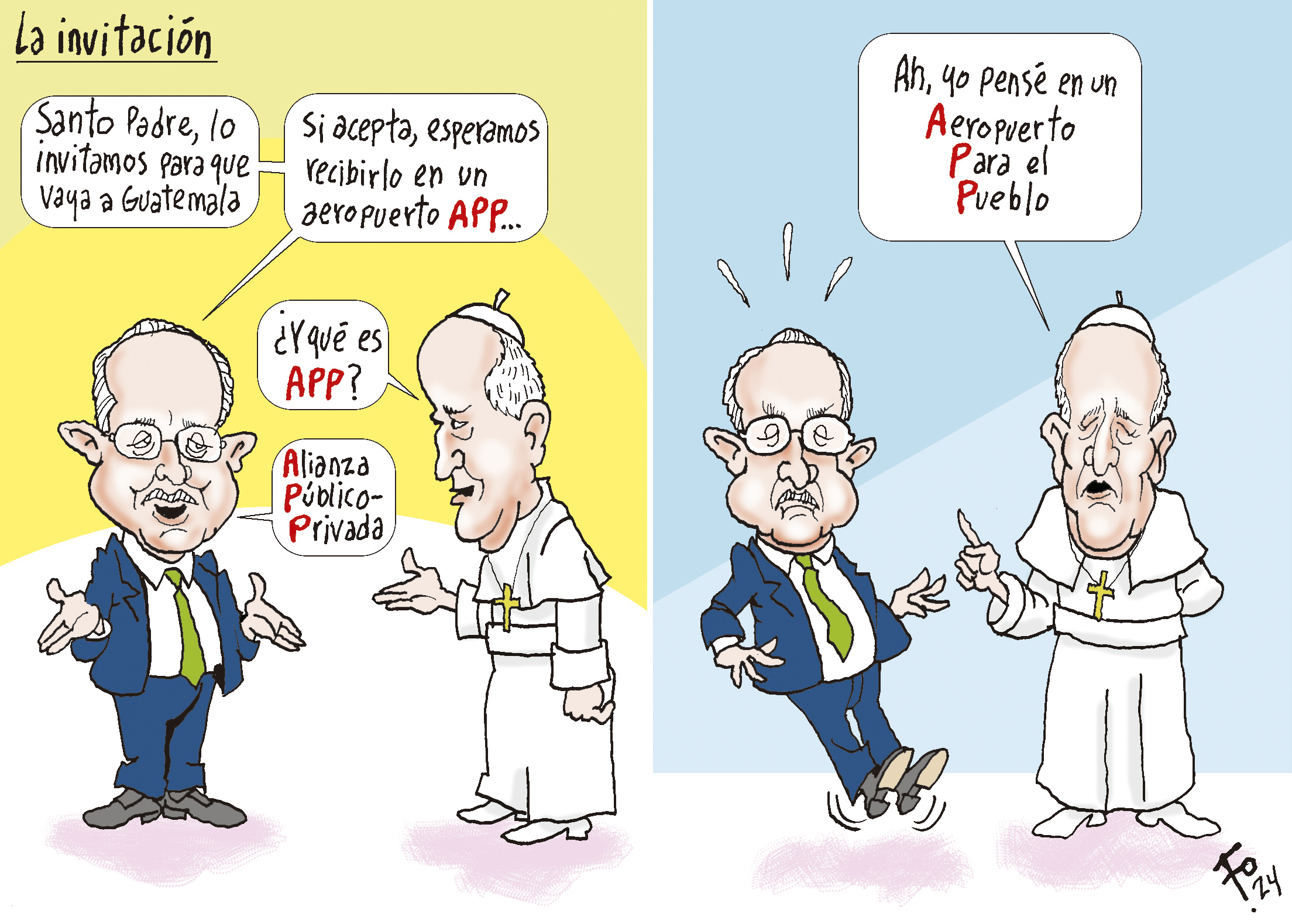 Personajes: Carlos Martínez y Papa Francisco.