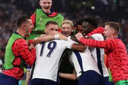 Los ingleses festejando el pase a la final de la Eurocopa 2024.