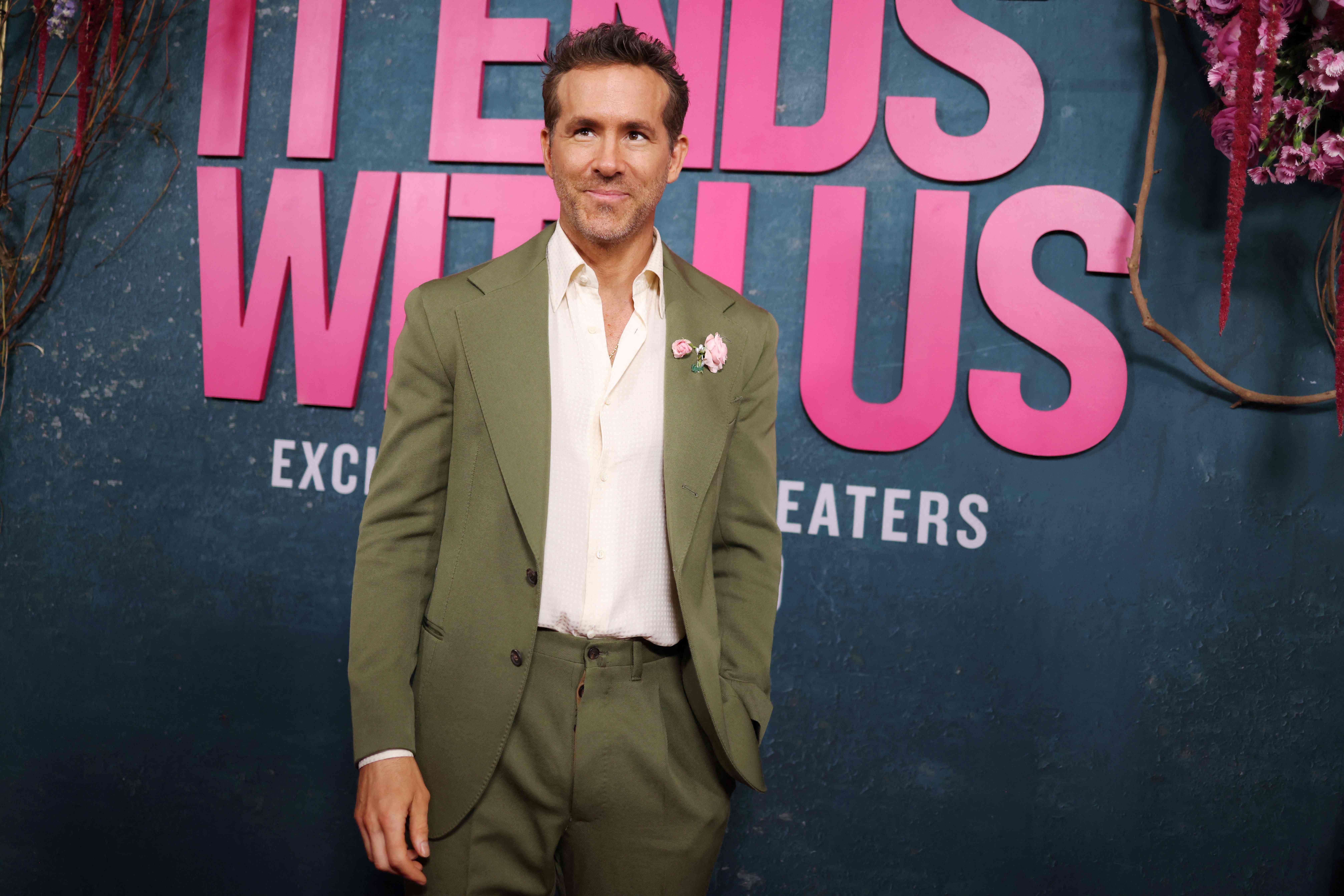 Ryan Reynolds arrives for "It Ends With Us" World Premiere at AMC Lincoln Square in New York on August 6, 2024. (Photo by Charly TRIBALLEAU / AFP)