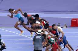 El guatemalteco en la línea de salida.