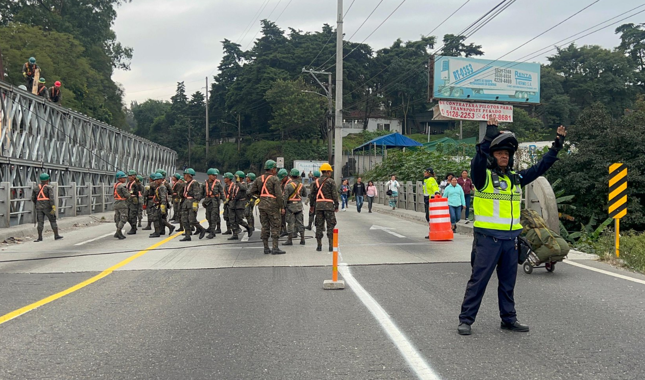 PMT informa de cómo está el paso de vehículos en el km 17.5 por desmontaje de puente provisional