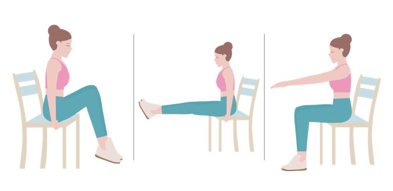 Una breve rutina de ejercicios que puedes hacer en una silla