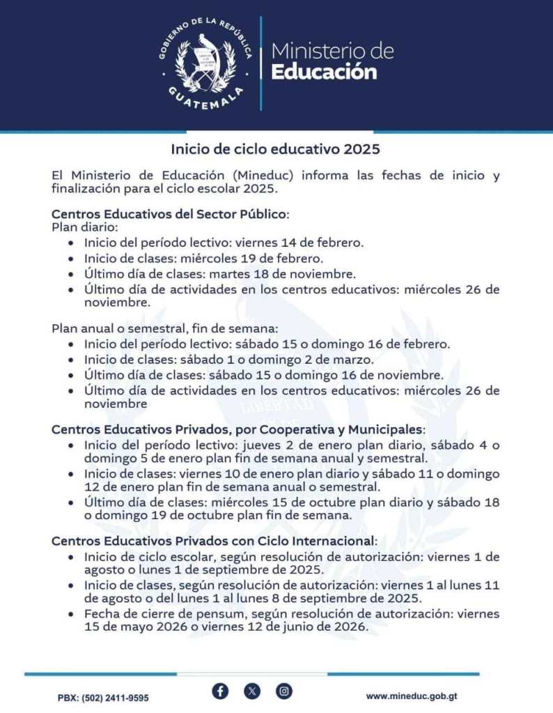 Ciclo escolar 2025 