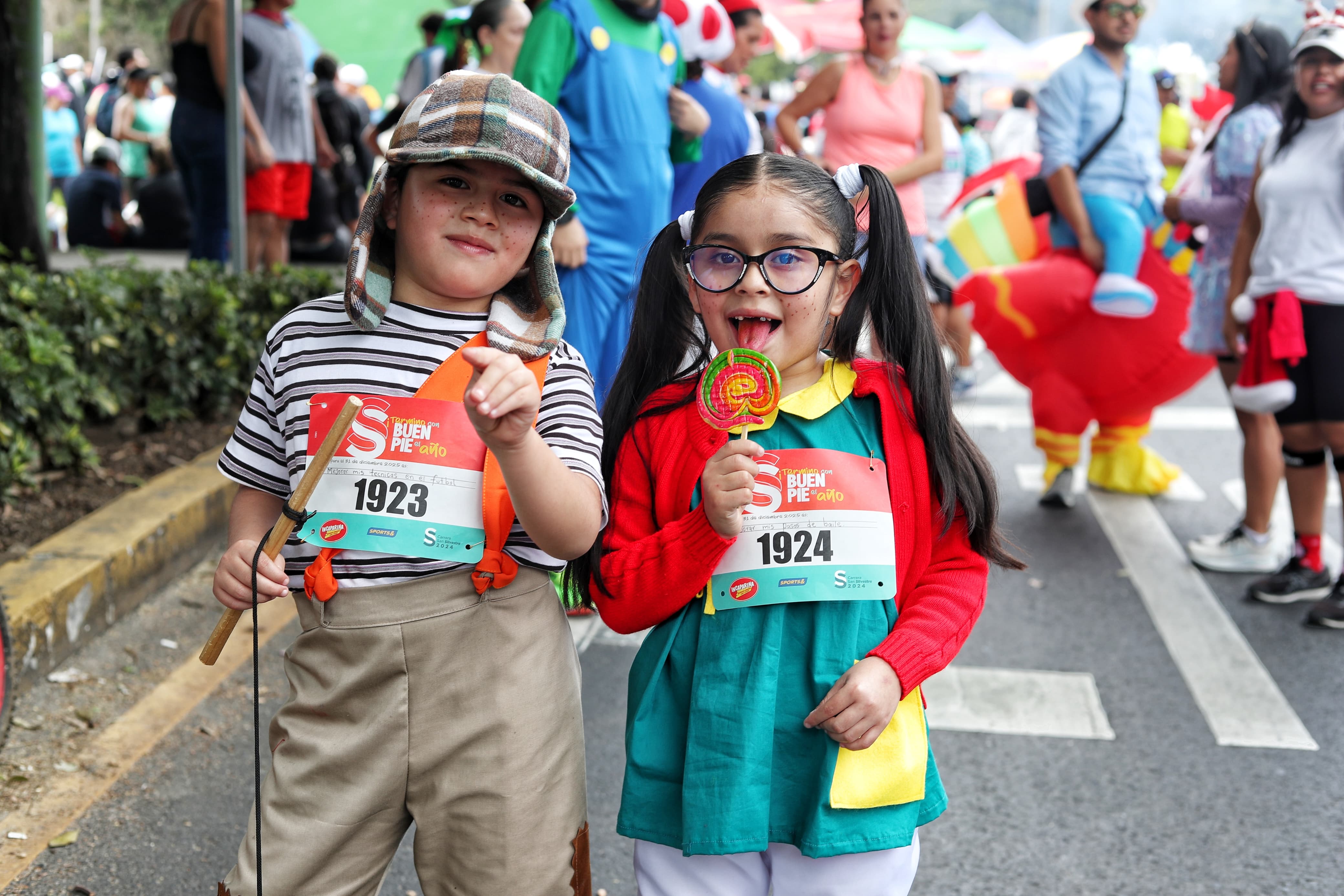 Los pequeños de la casa también fueron parte de la carrera San Silvestre para despedir el 2024. (Foto Prensa Libre: Esbin García)