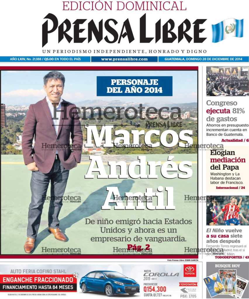 Personaje del Año de Prensa Libre en el 2014
